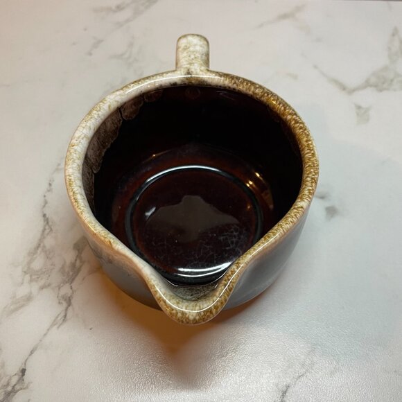 Creamer Pfaltzgraff Pottery Gourmet Brown Cream Drip Glaze Dish Country Kitchen - Picture 3 of 4